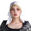 Floral Print Golden Beaded Hijab Breathable Elegant Turban Hat Fashion Triangle Headscarf  Eid Gift