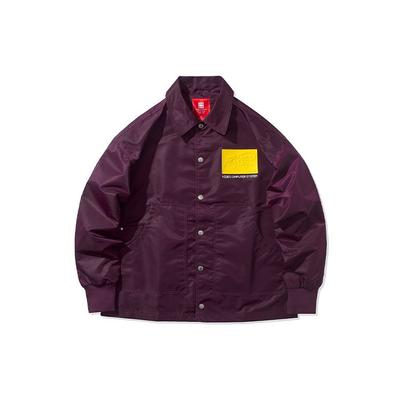 Chaqueta Casual Suelta Estampada Li Ning Semana de la Moda de París Chaqueta para Hombre Morado Fuerte AFDQ433-2