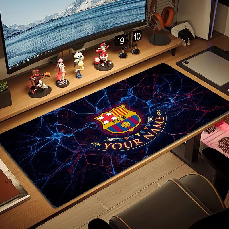 FC Barcelona Print Cushion Non-slip Laptop Tablet Big Mousepad XXL Mat Mini PC Playmat With Lock Edge