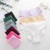 Women Seamless Cotton Crotch Panties Summer Dopamine Briefs Underwear Solid Color Breathable Elastic Sexy Stripe Lingerie Spring