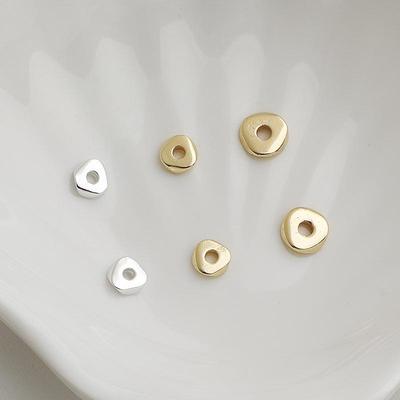 14K Gold-Filled Color-Preserving Triangle Crushed Gold Spacer Beads for Necklace DIY.