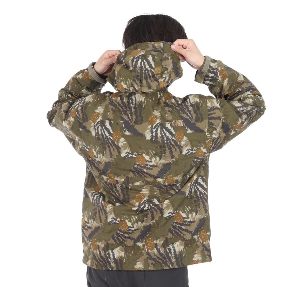 North Novelty Compact Jacket Water Repellent Lightweight Painted Plants Khaki XL [The Face] Men's