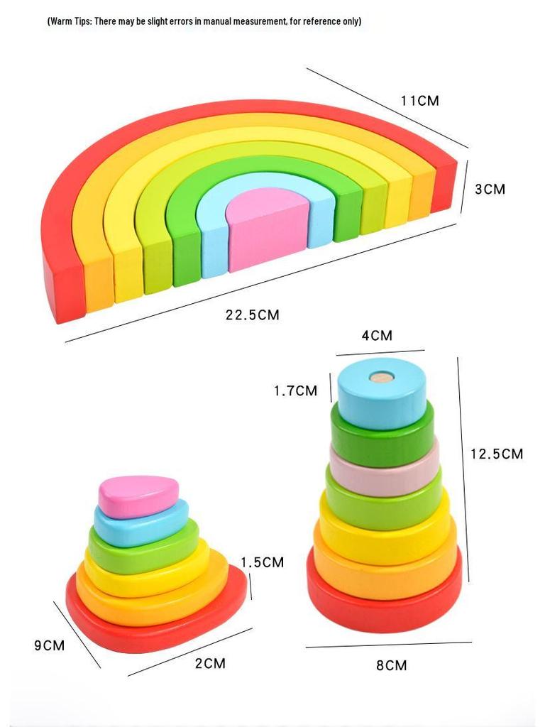 Rainbow Educational Toys Set: Enhance Color Recognition & Hand-Eye Coordination. CPC/CE Certified.