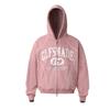 Mens Oversized Zip-Up Hoodie Sweatshirt With Letter Print Fleece-Lined Collar Patch Pocket Casual Streetwear Fall