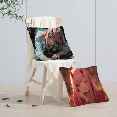 Anime FRANXX Zero-Two Cushion Cover Pillow Cover Decor Pillowcase Printed Cushion Case For Couch