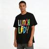 Cute Lunch Lady Themed Graphic Casual Top For School Staff Pure Cotton T-shirt