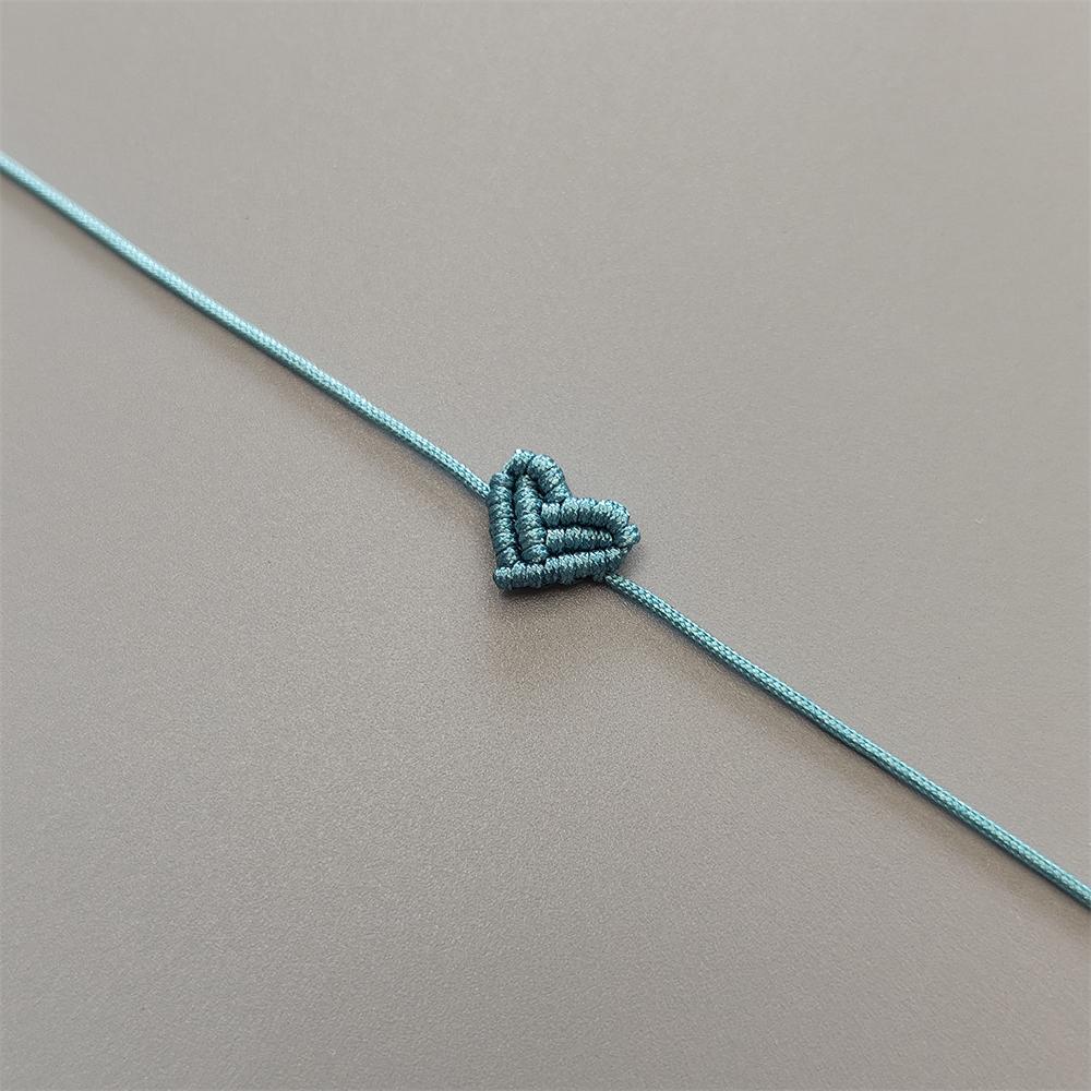 Hand Knitting Peach Heart-Shaped Lucky Red Rope Bracelet  Adjustable Women Bestie Charm Simple Men Couple Lovers  Gift