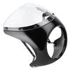 7in Headlight Fairing Wind Deflector Windshield Universal for Motorcycle(Glossy Black Transparent Lens )