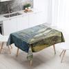 Woods Snow Tablecloth Home Decor Stain Resistant Waterproof Table Decoration Rectangular Kitchen Fireplace Countertop