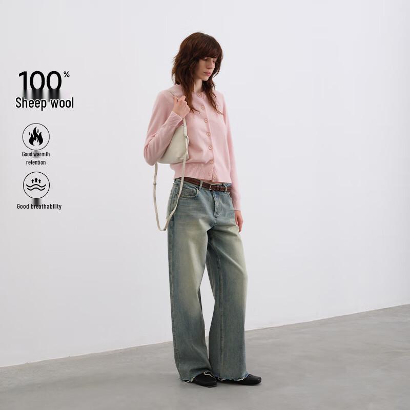 GREEN BELT Urban Traveler 100% Wool Knit Cardigan