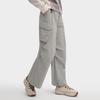 FILA Original Fashion Classic Workwear Soft Comfortable Brushed Woven Straight Leg Casual Pants Women pants Elegant-Gray F11W549802FGY