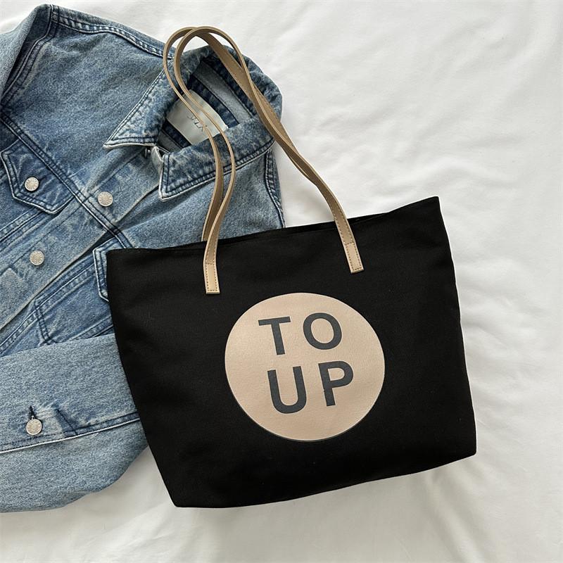 Fashionable Canvas Tote Bag For Students In Black White And Khaki Perfect For Fall Without Pendant