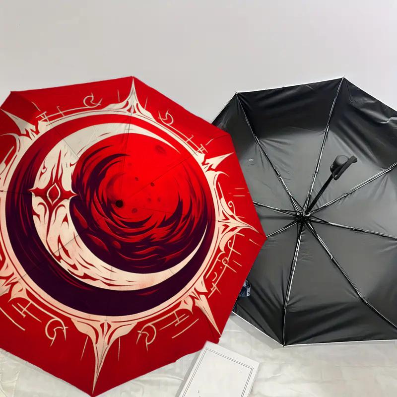 1pc Blood Moon Symbol Umbrella with Plastic Handle,Suitable for All Seasons Home Travel Outdoor UmbrellaDD1052
