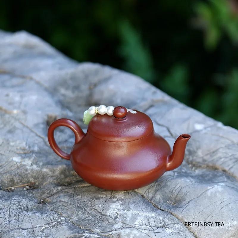 Chinesische Yixing Lila Ton Teekanne Handgefertigt Blumen Teekanne Schönheit Tee-Ei Haushaltskessel Rohmaterial Zisha Teegeschirr 120ml