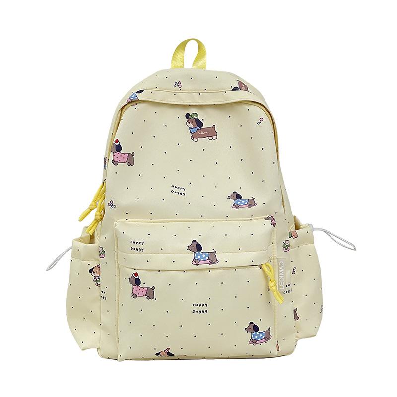 Schoolbag Cute Cartoon Dog Schoolbag Girls Junior High School Sweet Girl High Value Lightweight Backpack Casual Versatile Student Backpack Female
