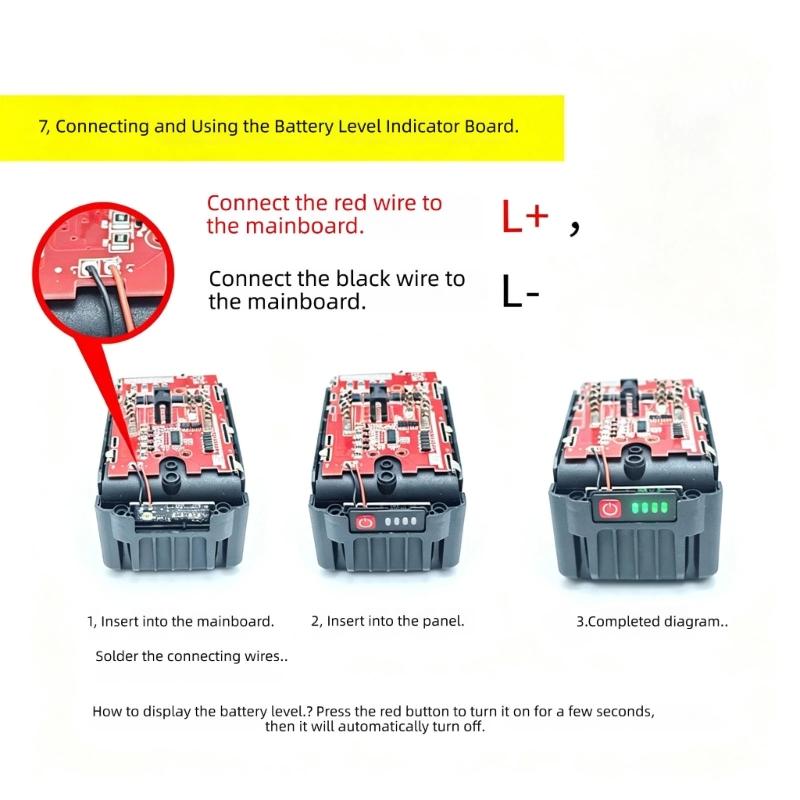 Battery Pack Repair Board 21V Red Circuit Part With 7 Power Devices, Service Part for Pack Control Update and Routine Workshop Replacement