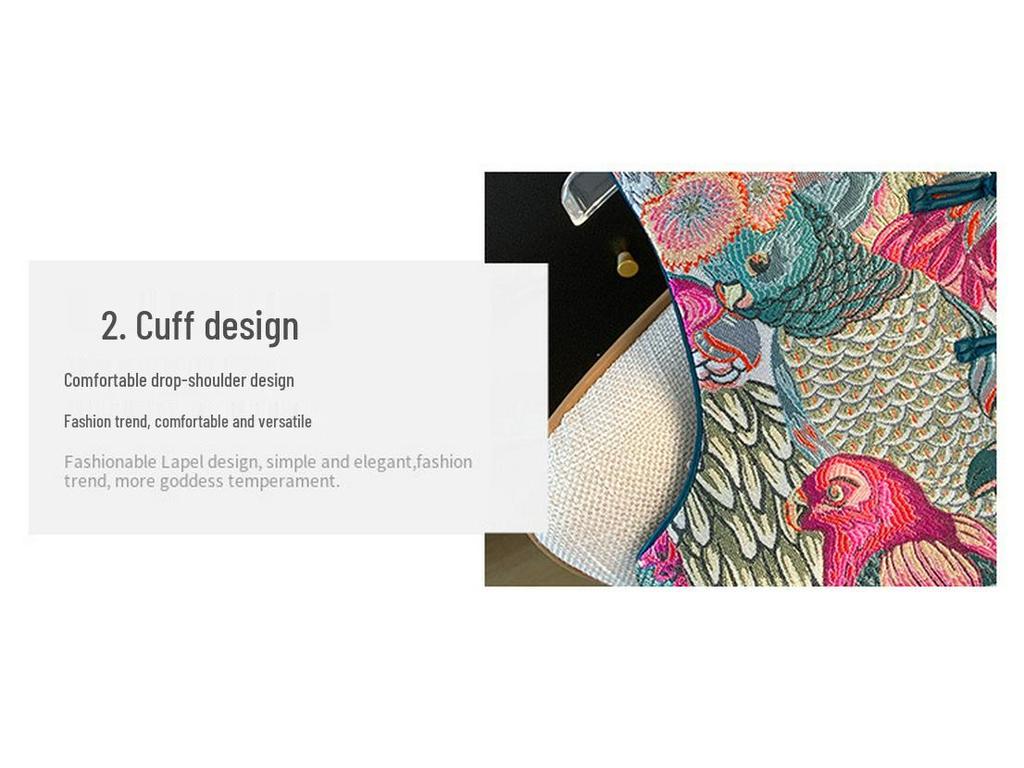 Nová etnická výšivka s výstřihem do V brokátový vestový kardigan