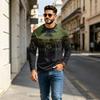 Men's Round Neck Raglan Long Sleeve Casual T-Shirt