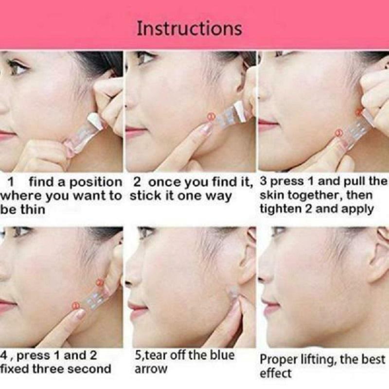40pcs/10sheets V Lift Face Sticker Invisible Makeup Adhesive Lift Face Tape Slim Patch Breathable Sticker Lifting Tighten Chin