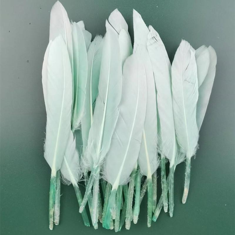 100Pcs Blue Goose Feathers 10-15cm Natural Dyed Feather for Wedding Decoration Party DIY Crafts Halloween Costume Supplies