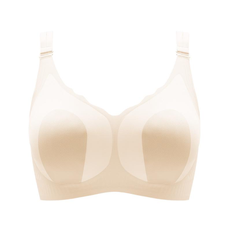 Ultra-thin Seamless Large-size Rabbit Ear Anti-bumping Underwear Women's Big Breasts Are Small, Anti-sagging, Sub-breasts, Jelly Provisions, Bra