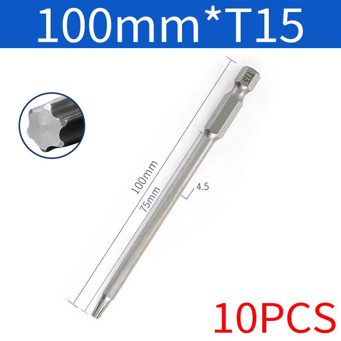 8/10 buc 1/4" 100 mm magnetic Torx șurubelniță electrică biți set șurubelniță Torx de înaltă calitate T8-T40