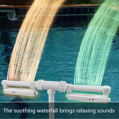Fontaine de Piscine avec Lumières LED Colorées Contrôle à Distance Arroseur Cascade Rechargeable par USB