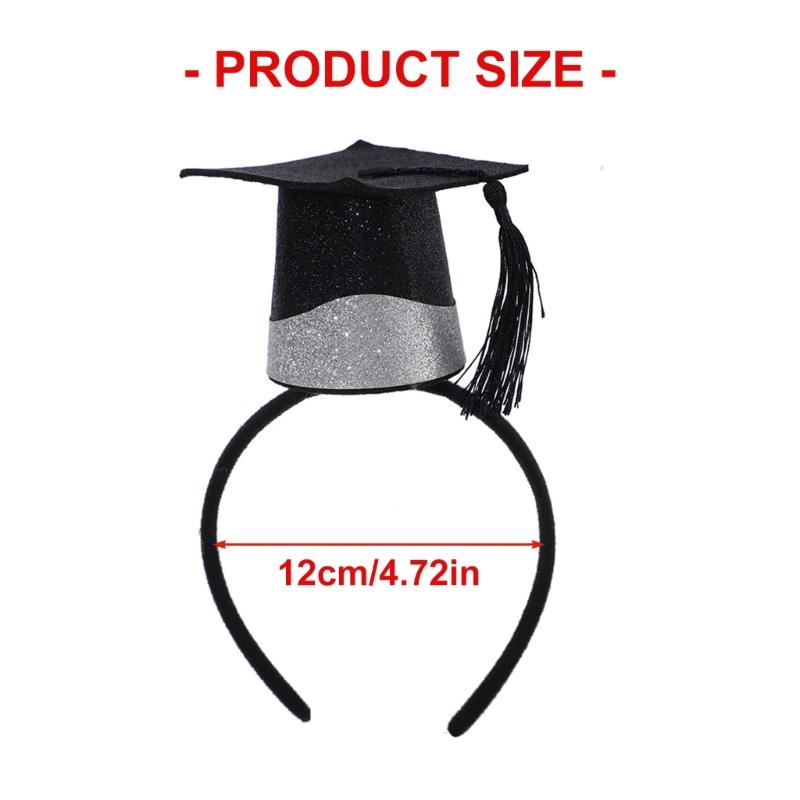 Adjustable Slip Resistant Graduation Hat Hairband With Mini Stereoscopic Doctoral Headdress For Commencement Event