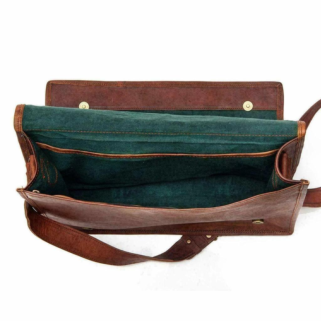Vintage Laptop Messenger Briefcase Bag Satchel NEW Leather