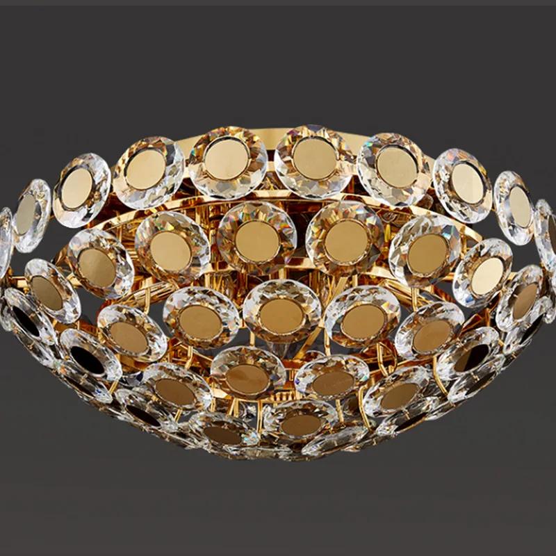 Living room lamp crystal ceiling lamp simple and generous home  bedroom lamp three-color dimming