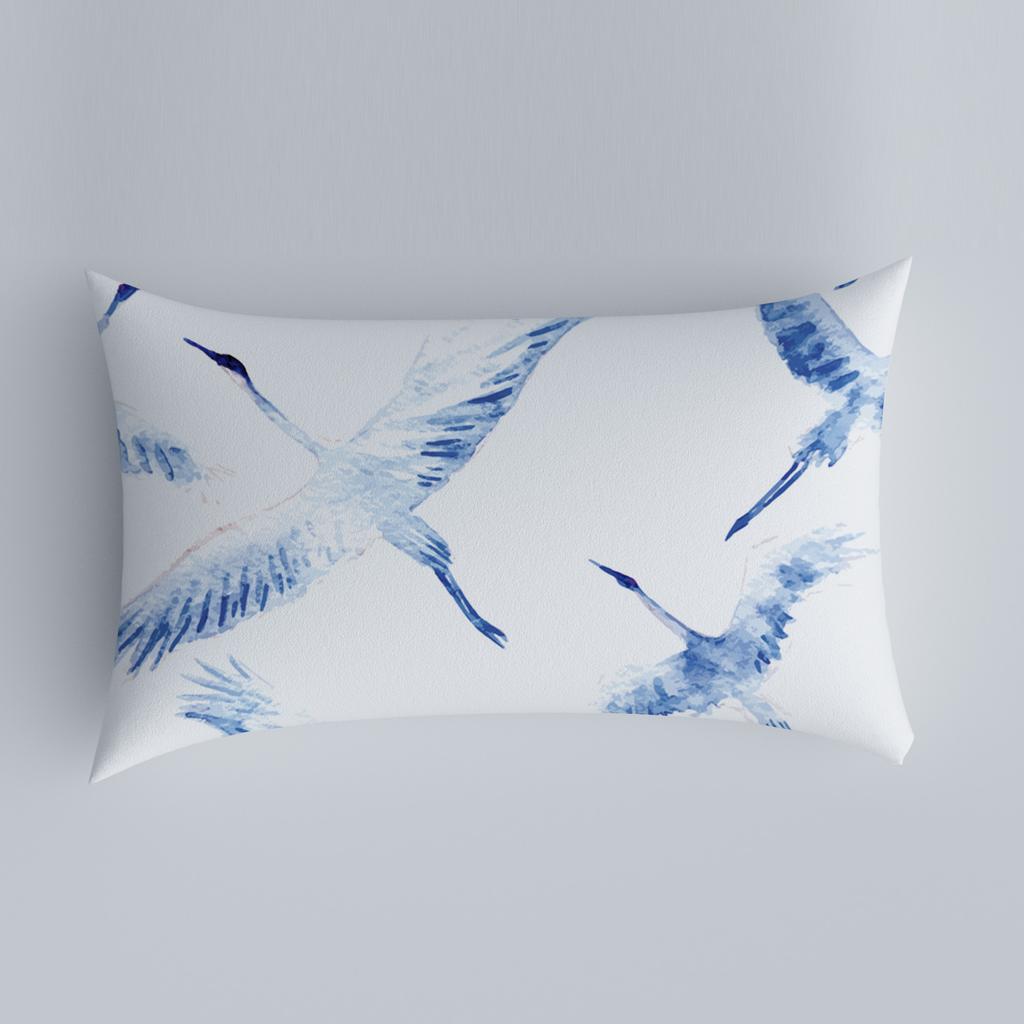 Bedroom Living Room Sofa Home Pillowcase Car Back Pillowcase Chinese Pillowcase Flower and Bird Pattern Cushion Cover
