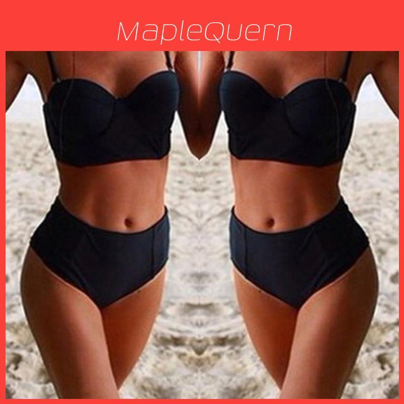 Vintage High Waist Bikini Monokini Swimwear Set For Women With Timeless Elegance