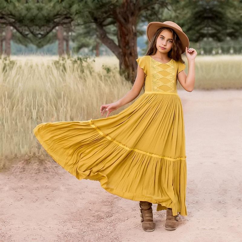 2023 Summer Girl Princess Dress Barne Blondekjole