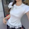 Summer new lace lace ballet-style short-sleeve T-shirt, Korean version new inner layer, designer top for women, wholesale