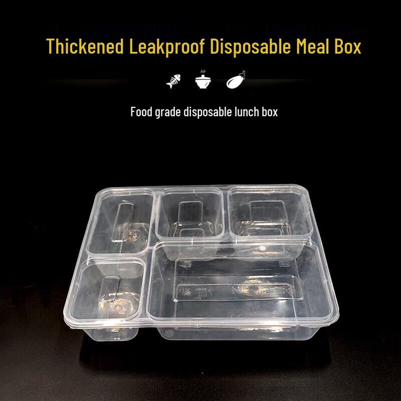 

COFLYEE Large 5-Compartment Takeout Meal Box