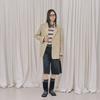 Lap Single 2-Button Jacket (Suede/Faux Leather) Ar3Lz862