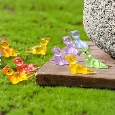 10Pcs Glowing In Dark Small Lizards Resins Miniatures Animal Figures Garden Landscape Potted Plant Decorations Ornaments