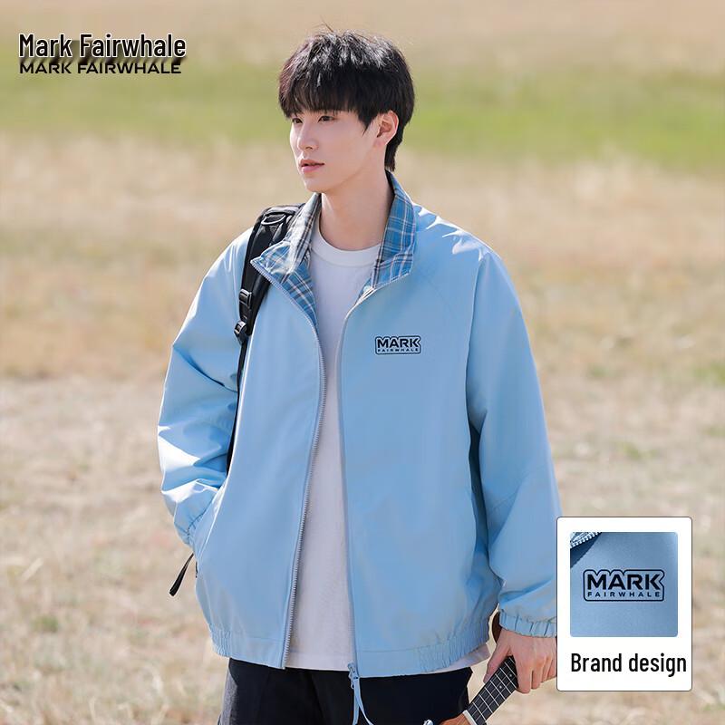 

Mark Fairwhale Men s Plaid Lapel Casual Jacket L