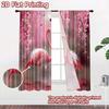 2D Flat Printing 2pcs Curtain Window Treatment Curtains Valentine Flamingo Love Digital Printed Polyester Drapes Festive Wall