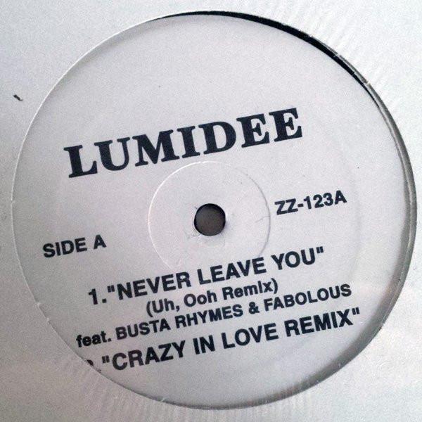 

12inch Record LUMIDEE NOTCH Never Leave You Crazy In Love Rem ZZ123 Not On Label 2003 US Rap HipHopRB Used