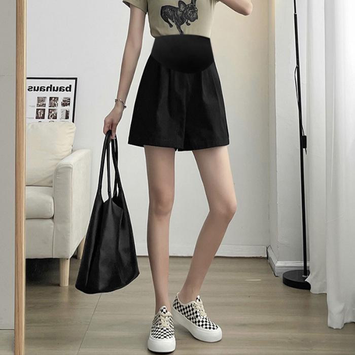 

Maternity Summer Wide-Leg Loose Pants - Breathable, Casual Mid-Length Slimming Shorts L [110-125 jin] чёрный