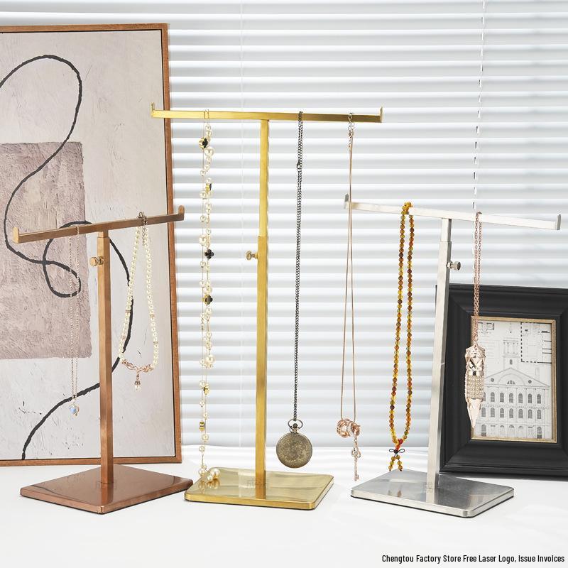 Stainless Steel T-Shaped Handbag & Scarf Display Stand