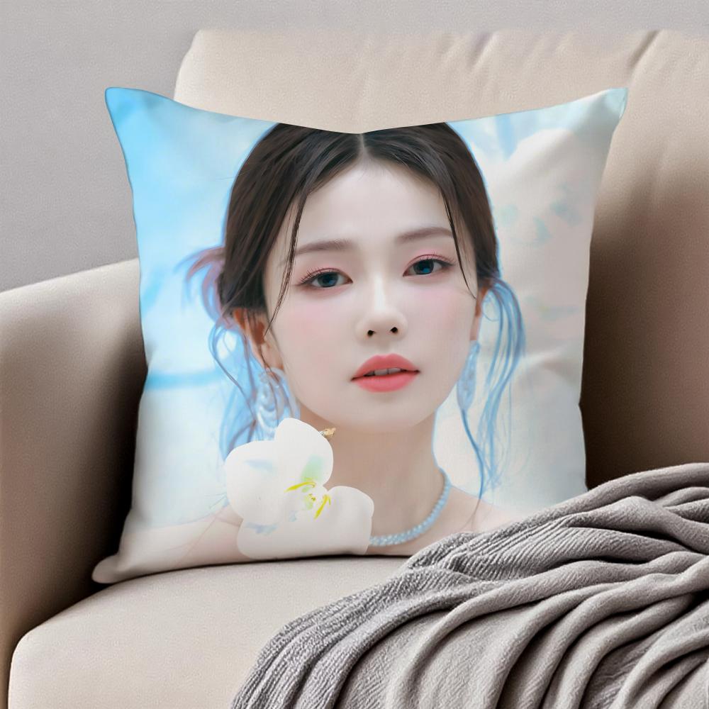 Fashion and elegant Chinese actress BBai Lu Cushion Cover Pillowcase Antidustmite Invisible Zipper Short Plush Sofa Cushion