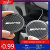 GLC GLB Non-Slip Carbon Fiber Car Water Coaster Cup Pad For Mercedes Benz AMG Class A W222 W204 W214 CLS CLE CLA Interior Acces