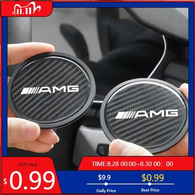 GLC GLB Rutschfester Carbonfaser Auto Wasseruntersetzer Tassenunterlage Für Mercedes Benz AMG Klasse A W222 W204 W214 CLS CLE CLA Innenraumzubehör
