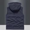 Gilet da uomo in pile Sherpa double-face con imbottitura in velluto, per esterni, con cappuccio staccabile