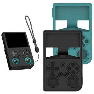 Silicone Protective Case  for ANBERNIC RG 35XX Pro with Lanyard Tempered Glass Game Console Shockproof Cover HD Screen Protector
