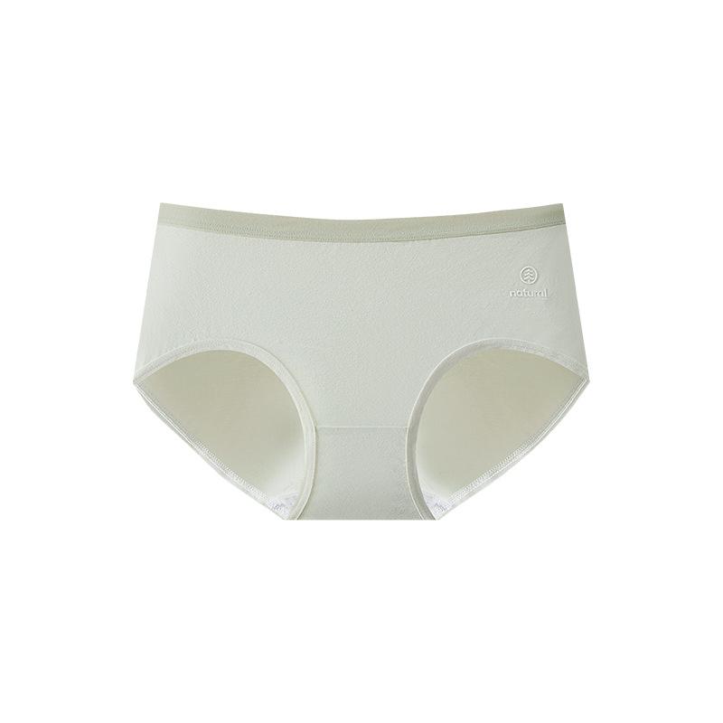 Female Spring and Summer Thin Cotton 7A Antibacterial Breathable Non Trace Middle Waist Triangle Briefs