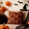 2Pcs Halloween Funny Face Pumpkin Pillow Covers Soft Throw Pillow Covers Plush Couch Cushion Case Home Decorations Holiday Gifts