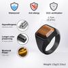 Vnox Tiger Eye Stone Ring for Men, Geometric Square Stainless Steel Metal Finger Ring, Stylish Ring Band Wedding Gift Size 7-12